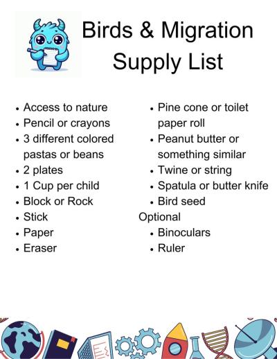 Bird Migration Science Unit for Kids